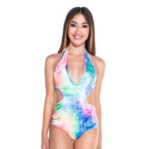 iHeartRaves Swim - iheartraves velvet tie dye rave bodysuit iHeartRaves Swim - iheartraves velvet tie dye rave bodysuit